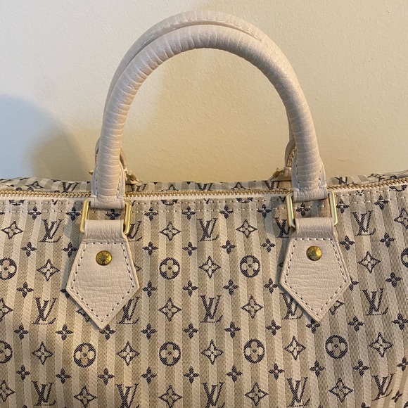 Louis Vuitton Croisette Speedy 30 Bleu Mini Lin Satchel - Picture 2 of 14